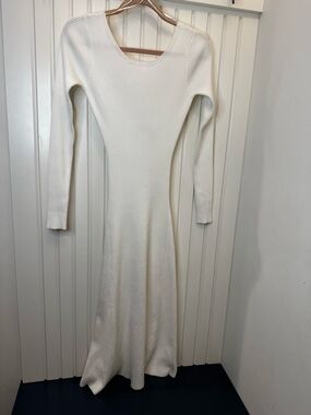 Petal & Pup White Long Sleeve Low Back Knit Scandigirl Dress Nautical Summer 4